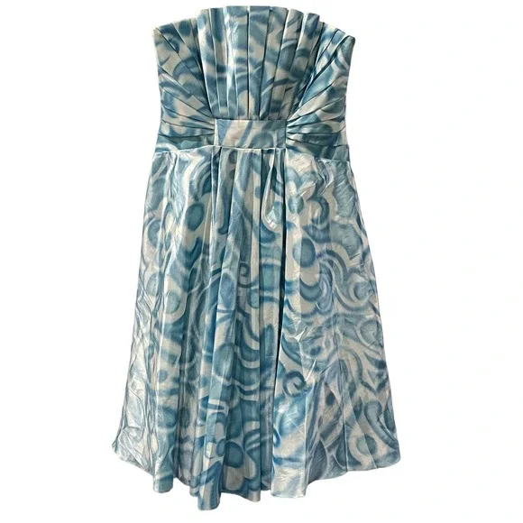 badgley mischka blue floral dress Blue Floral Dress
